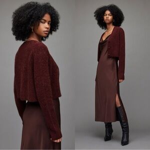 All Saints Wick Alpaca Wool Crop Cardigan Sweater